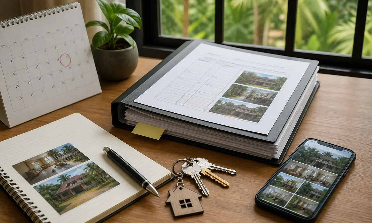 Organised inspection calendar, photographs, keys and property maintenance records