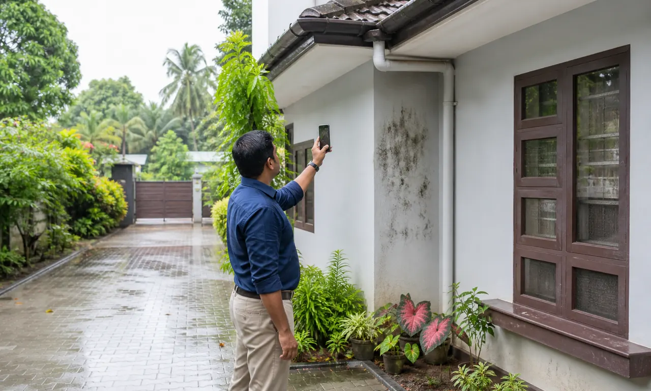 Preventive exterior property inspection after rain at an Ernakulam home